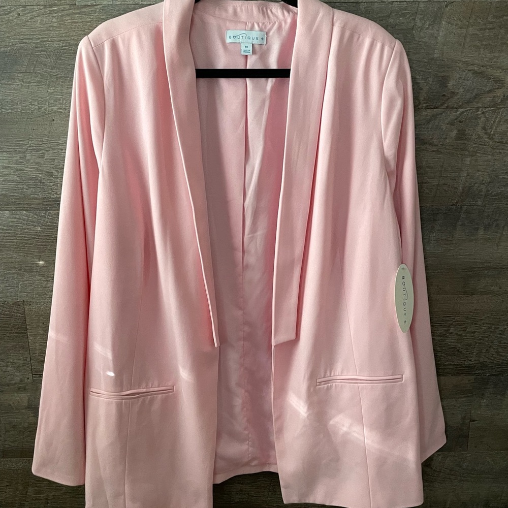 NWT Boutique + Pink Longline Blazer